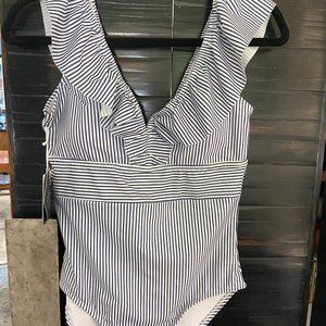 AAVA swim suit Oceane blue & white